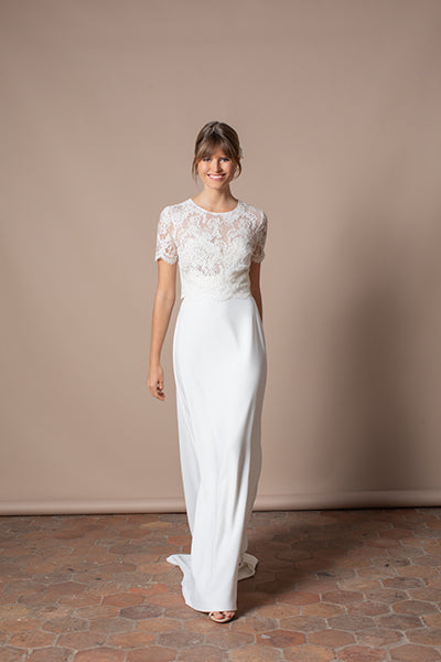 Top Montaigne blanc élégant de l’ensemble Jupe Paris – Atelier Emelia